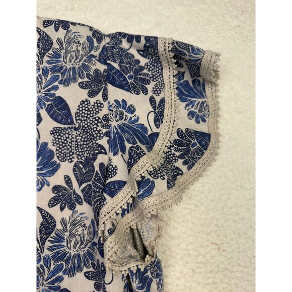 Luisa Perla Made In Italy‎ Crochet Trim Ruffle Sleeve Linen Lace Dress Large - Picture 8 of 8